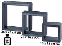 Carlo Milano 3er-Set Quadratische Wandregale, bis 25 x 25 x 9 cm, schwarz; Wandregale mit Schubladen Wandregale mit Schubladen 
