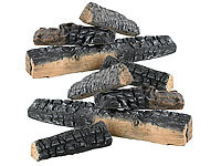 Carlo Milano 8er-Set Keramik-Dekorations-Holzscheite für Bioethanol-Öfen; Bio-Ethanol-Tisch-Deko-Feuer Bio-Ethanol-Tisch-Deko-Feuer Bio-Ethanol-Tisch-Deko-Feuer 