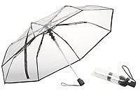 Carlo Milano Stabiler Automatik-Taschenschirm mit transparentem Dach, Ø 100 cm; Transparente Regenschirme Transparente Regenschirme Transparente Regenschirme 