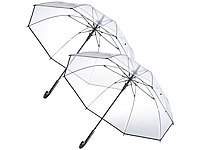 Carlo Milano 2 parapluies transparents Ø 100 cm avec armature en fibre de verre; Automatik Wind-Stockschirme Automatik Wind-Stockschirme Automatik Wind-Stockschirme 