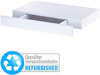 Carlo Milano Wandregal mit versteckter Schublade, 40 x 5 x 25 cm(Versandrückläufer); Wandregale mit LED-Lichtern und USB-Ladeports 